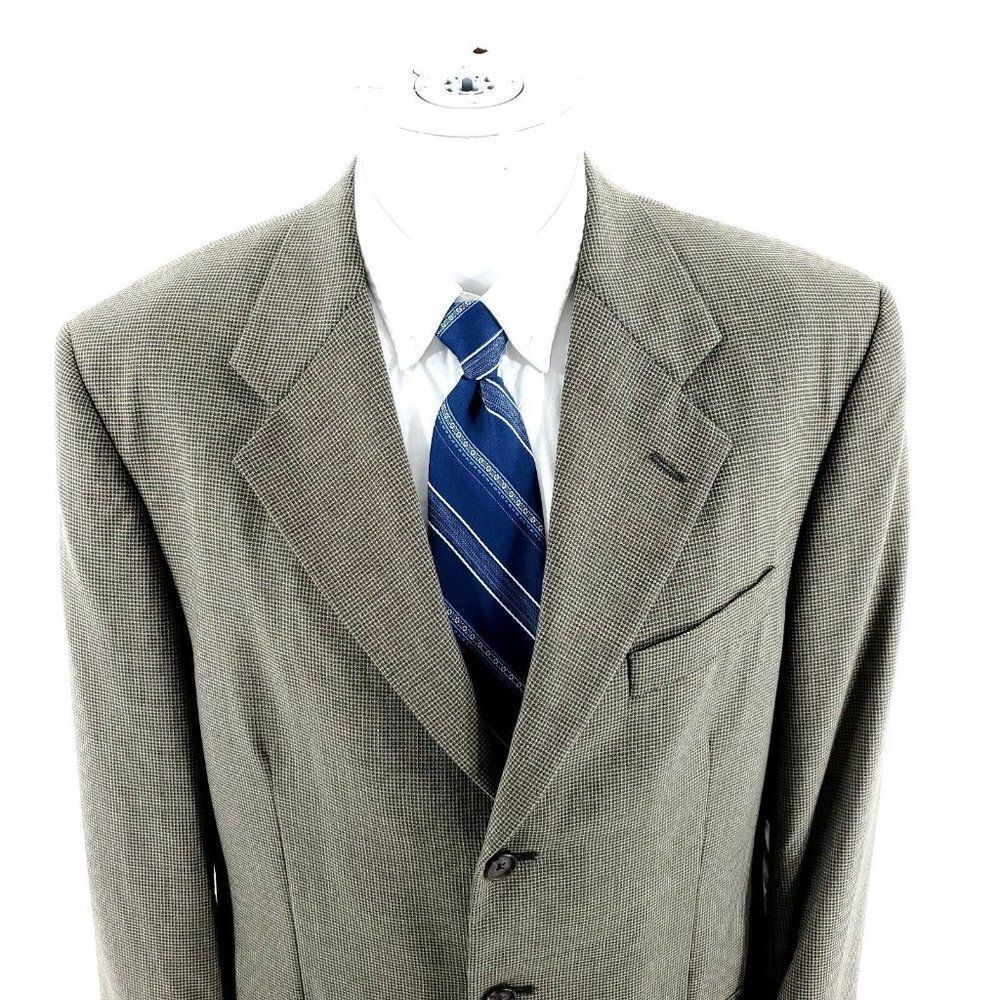 Givenchy Monsieur Wool 3 Button Sport Coat 40R Green‎ Tan Check